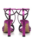 Lola Cruz Adesina fuchsia Strappy high heel back