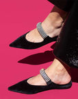 Bliza | Embellished Velvet Mule