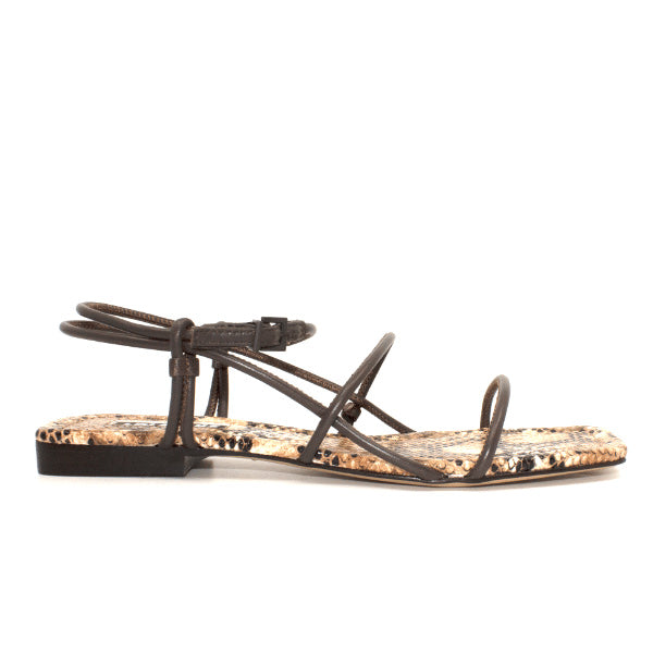 Lola Cruz Rito Brown Strappy leather sandal side