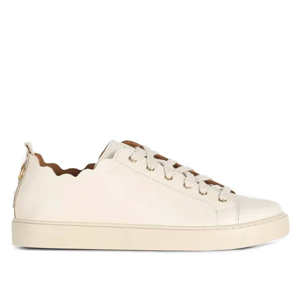 Cream cheap leather sneakers