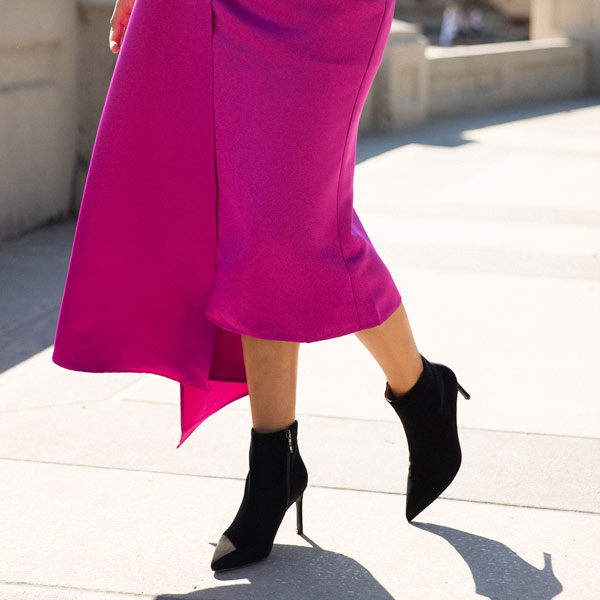 Dark pink ankle boots best sale