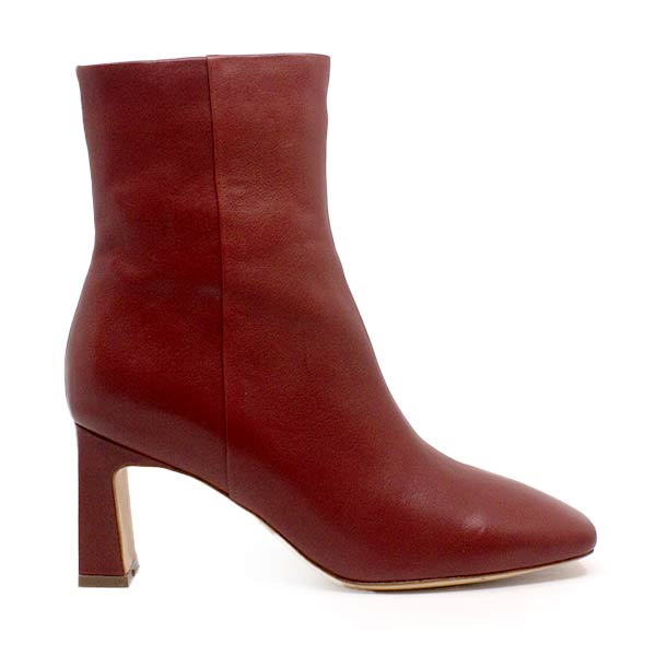 Mi/Mai Darcy mid heel ankle boot in red leather