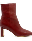 Mi/Mai Darcy mid heel ankle boot in red leather
