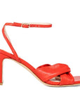Mi/Mai Mon red leather mid heel sandal