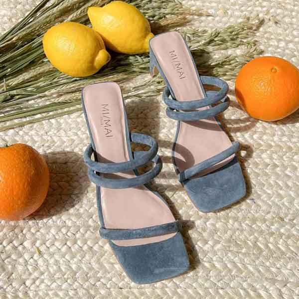 Pia Blue | Suede mule