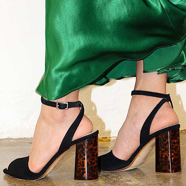 Mint&Rose-arlena-carey-black suede heel on model 1