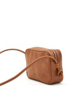 Mint & Rose cassis tan leather crossbody bag angle