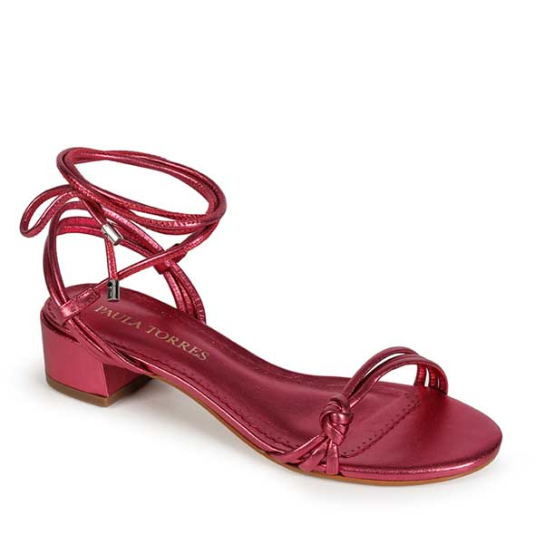 Nicole Pink | Metallic leather sandal