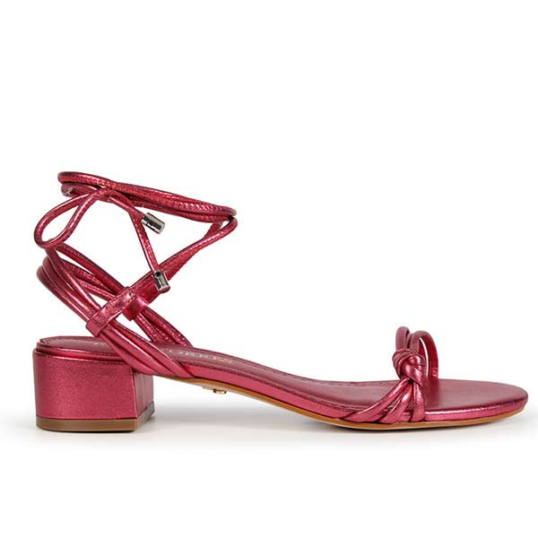 Nicole Pink | Metallic leather sandal