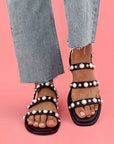 Zoe Black | Pearl embellished sandal