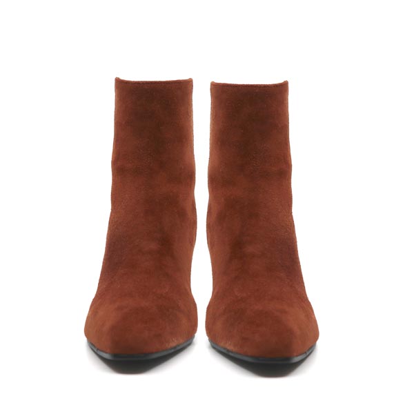 Reike Nen Wave Oval Brown Mid heel suede ankle boot front