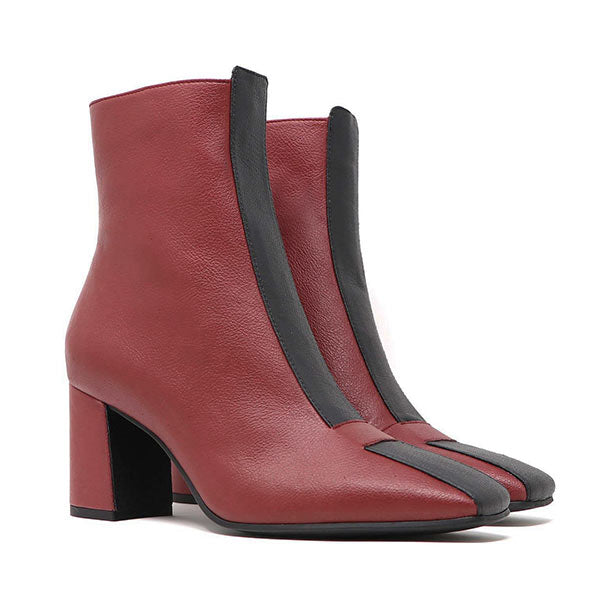 Sylven new York Jayne red/black apple leather boot angle