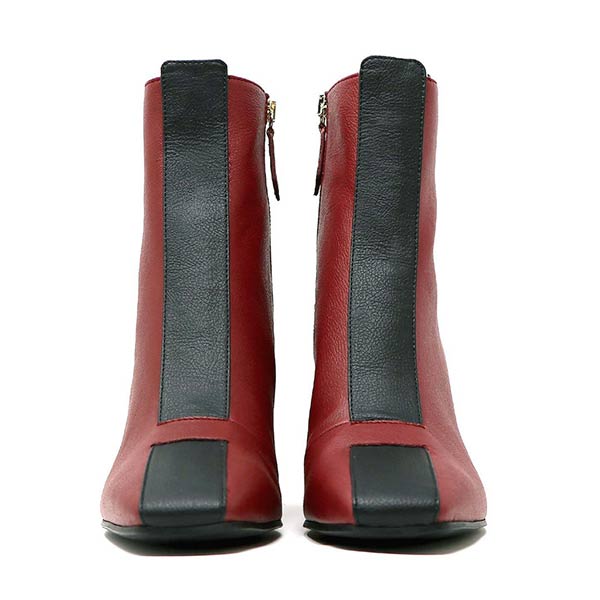 Sylven New York Jayne red/black apple leather boot front