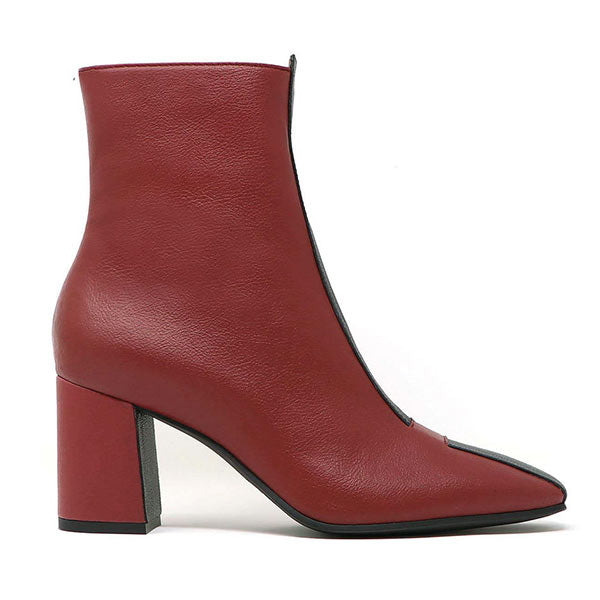 Sylven new York Jayne red/black apple leather boot side
