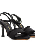 Balatarini Zulema Black High heel satin stiletto angle