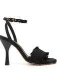 Balatarini Zulema Black High heel satin stiletto side