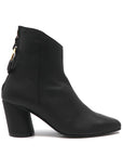 Reike Nen Oblique Ring Black Mid heel patent leather ankle boot side