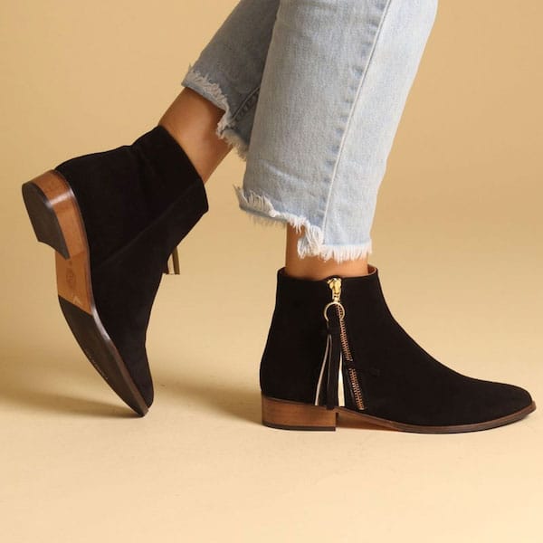 Emma Go - Erin - Women's Black Flat Suede Boots at The Nowhere Nation