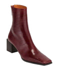 Reike Nen Cube Leather Burgundy Block heel ankle boot angle