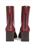 Reike Nen Cube Leather Burgundy Block heel ankle boot back