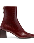 Reike Nen Cube Leather Burgundy Block heel ankle boot side