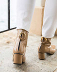 Reike Nen Oblique Ring Beige Mid heel patent leather ankle boot  lifestyle 7