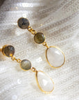 Radiant Drop Earrings | Labradorite & Moonstone