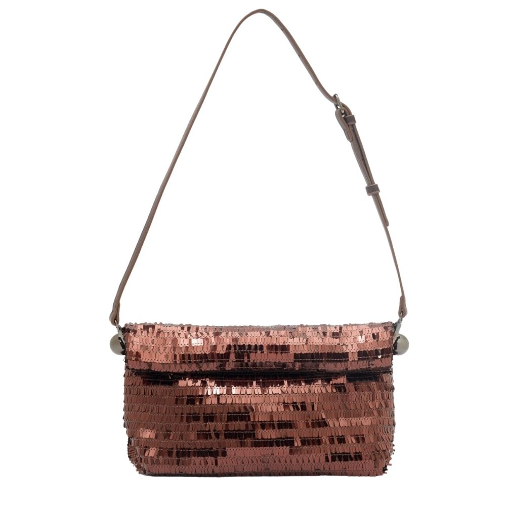 Shine Sequin Pochette | Chocolate