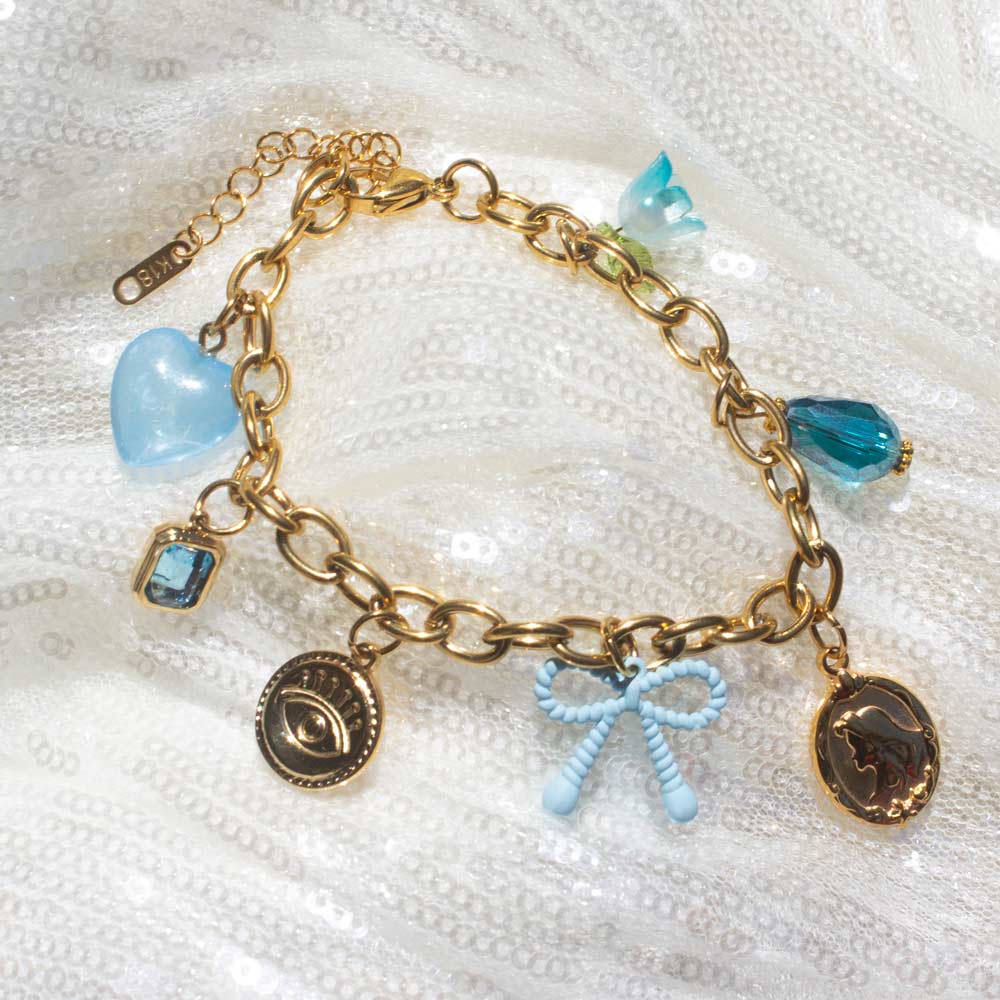 Charm Bracelet (Blue bow)
