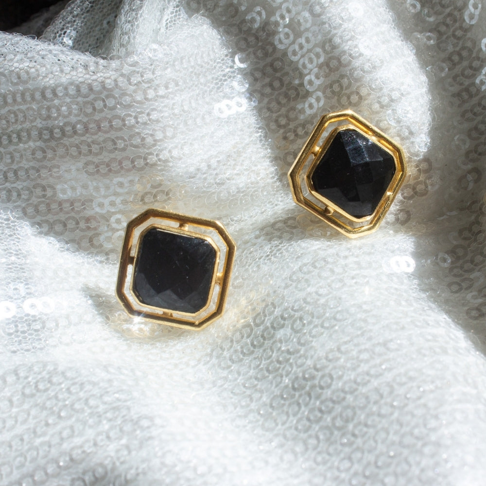 Gilded Deco Earrings | Gold/Black