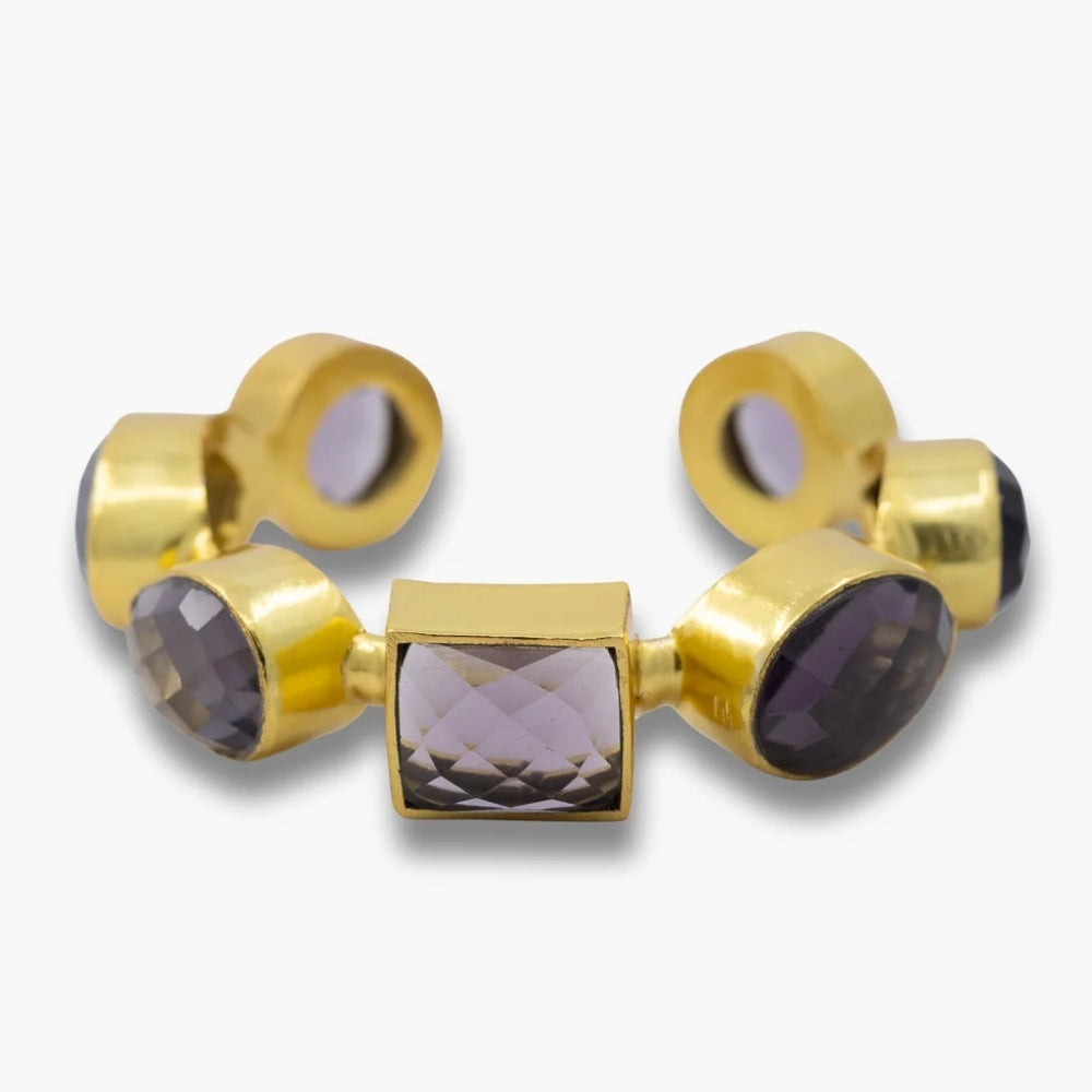 Gemstone Cuff | Gold/Purple