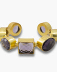 Gemstone Cuff | Gold/Purple