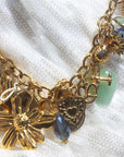 Chunky Charm Necklace (blue/green)
