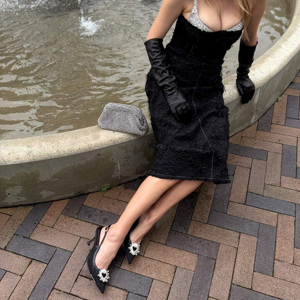 Grace Black | Lace Slingback Pump