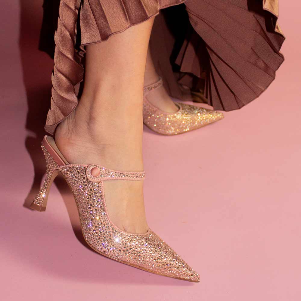 Opera Blush | Crystal Embellished Pump