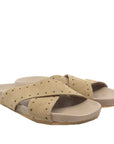 Alix Ring Taupe | Suede slide