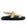 Beige sandal with black sole on a white background