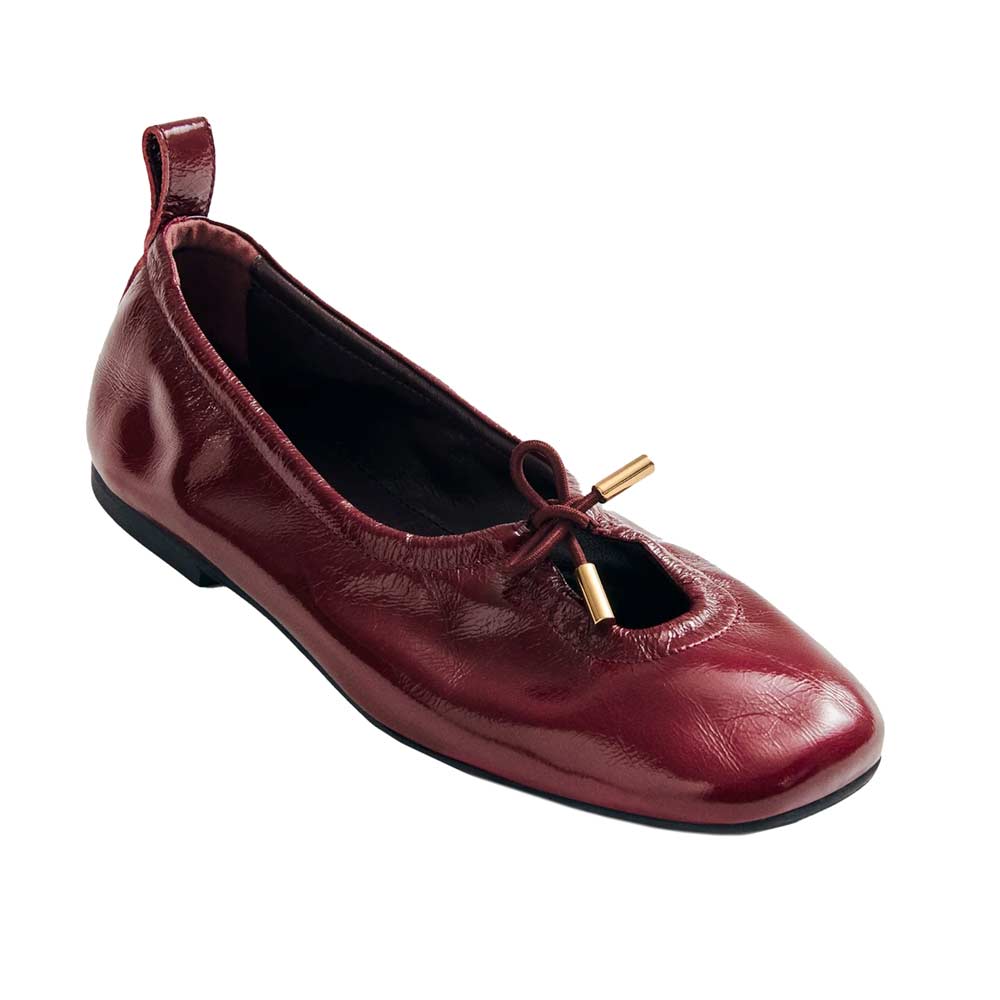 Rosalind Onix Burgundy | Patent Ballet Flat