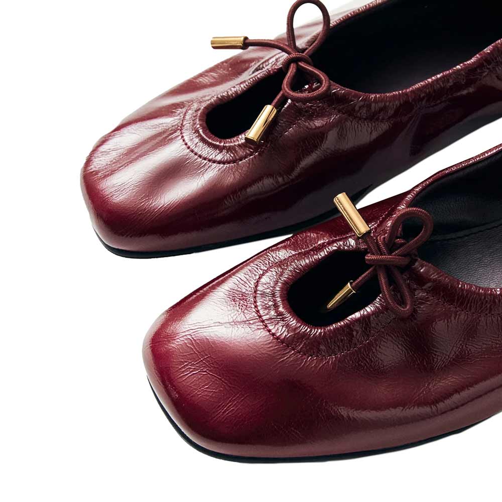 Rosalind Onix Burgundy | Patent Ballet Flat