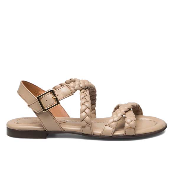 Billi Bi A4090 flat beige braided leather sandal