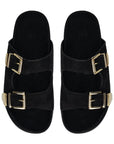 A8621 Black | Buckle Suede Slide