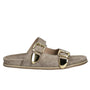 A8621 Taupe | Buckle Suede Slide