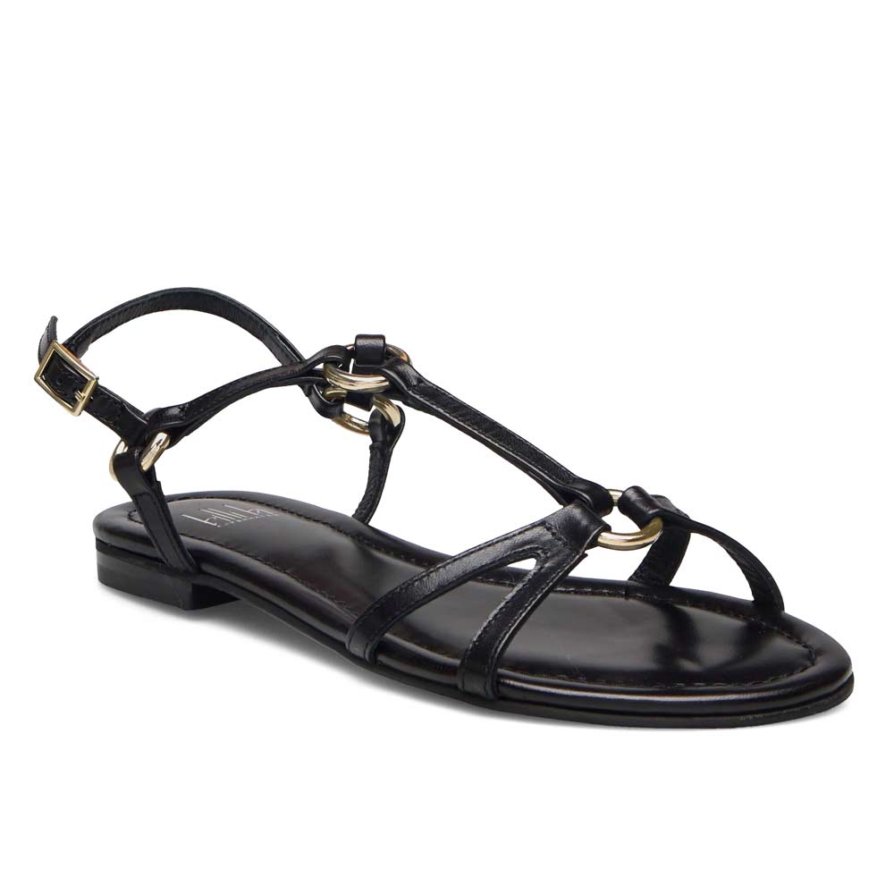 A8700 Black | Flat leather sandal
