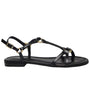 A8700 Black | Flat leather sandal