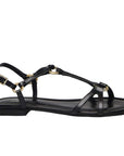 A8700 Black | Flat leather sandal