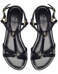A8700 Black | Flat leather sandal