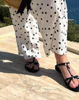 A8700 Black | Flat leather sandal