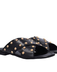 A8711 Black | Studded Leather Slide