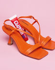 Desana Orange | Mid heel sandal