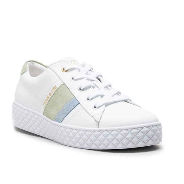 Cycleur de Luxe Volata blue/green white leather sneakers 
